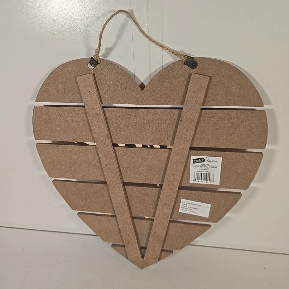 Vintage Valentine's Day Decor Wood Heart Shaped Wall Hanging 